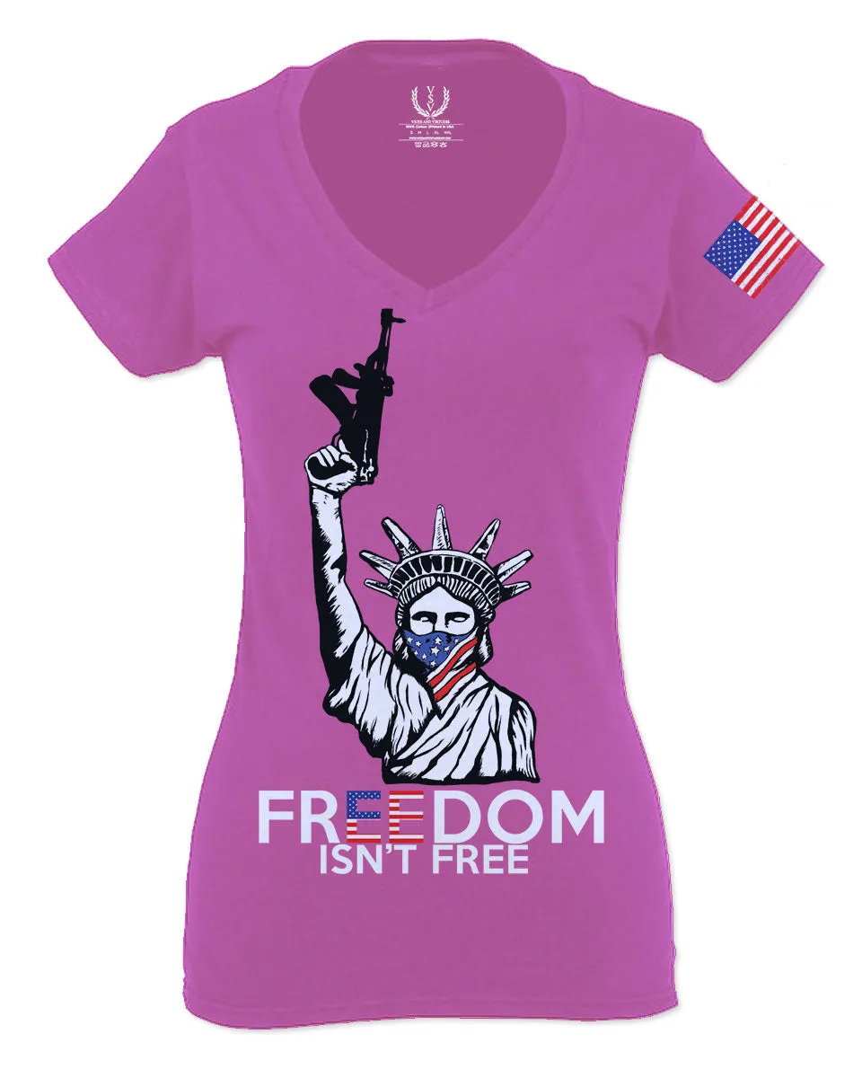 Freedom Isn't Free Grunt 2nd Amendment Ammendment Guns Second For Women V neck fitted T Shirt