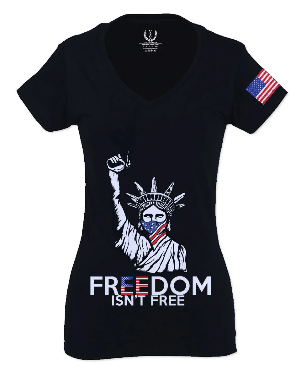 Freedom Isn't Free Grunt 2nd Amendment Ammendment Guns Second For Women V neck fitted T Shirt