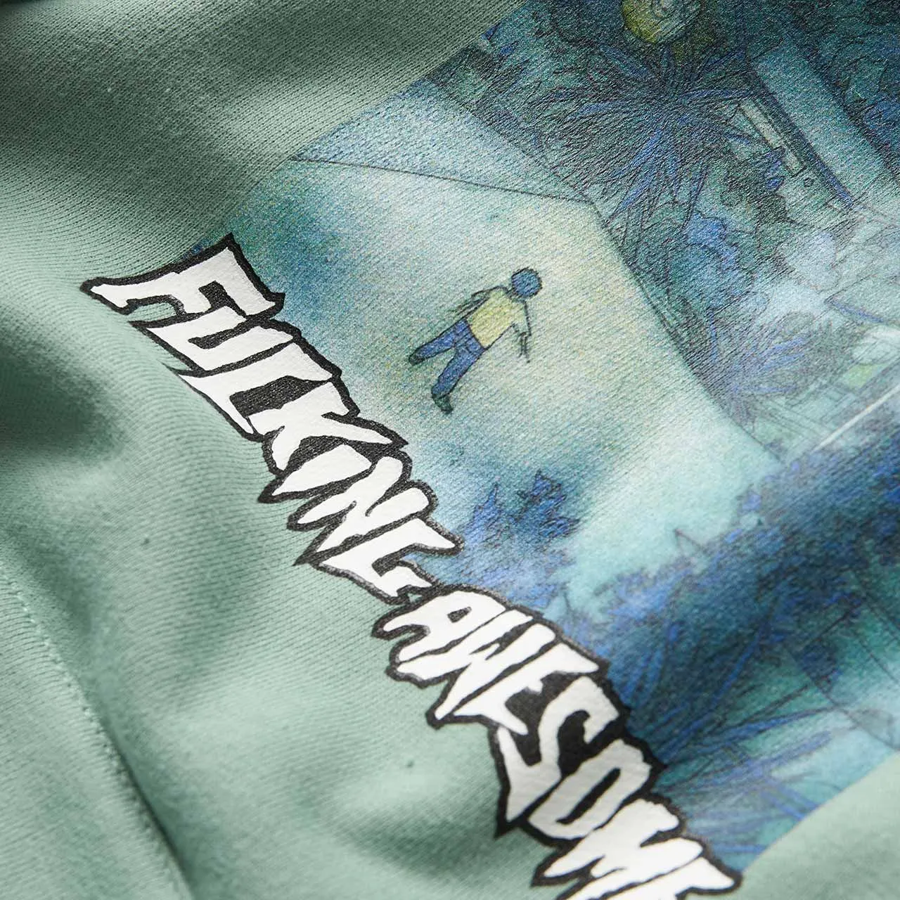 fucking awesome helicopter hoodie (teal)
