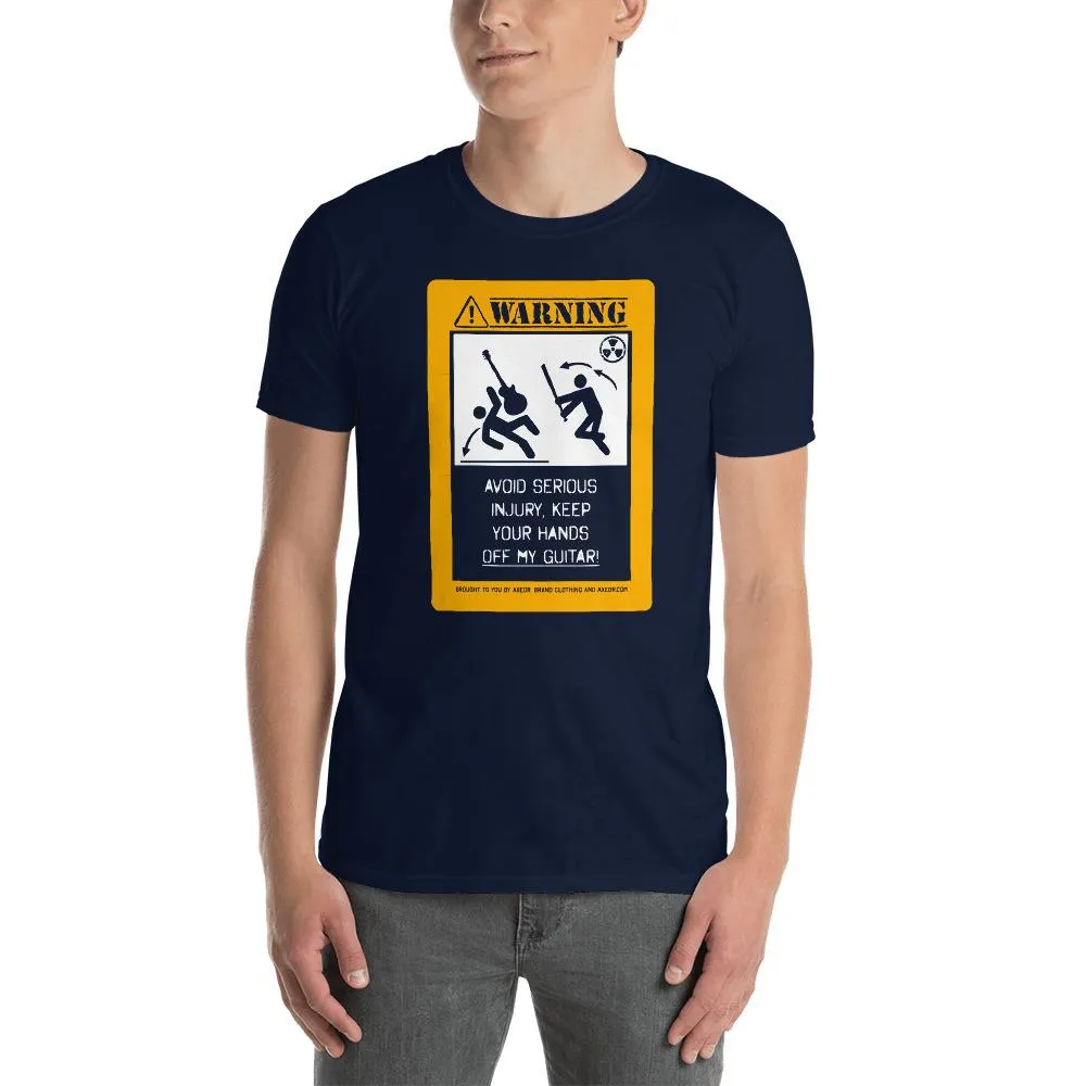 Funny Guitar T-Shirt "Hands Off My Guitar" by Axe Dr. Apparel