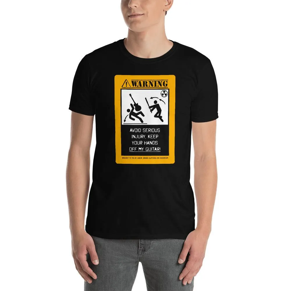 Funny Guitar T-Shirt "Hands Off My Guitar" by Axe Dr. Apparel