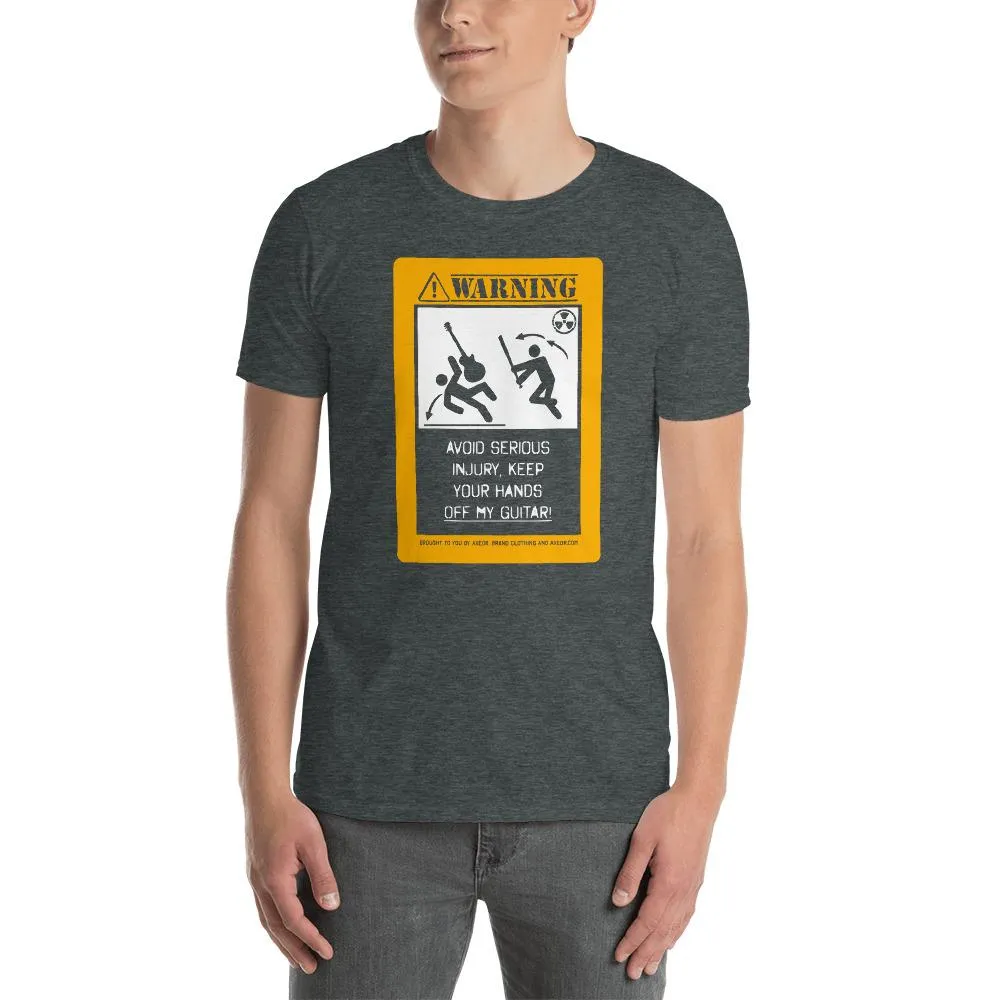 Funny Guitar T-Shirt "Hands Off My Guitar" by Axe Dr. Apparel