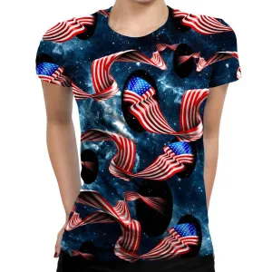 Galactic Flag Womens T-Shirt