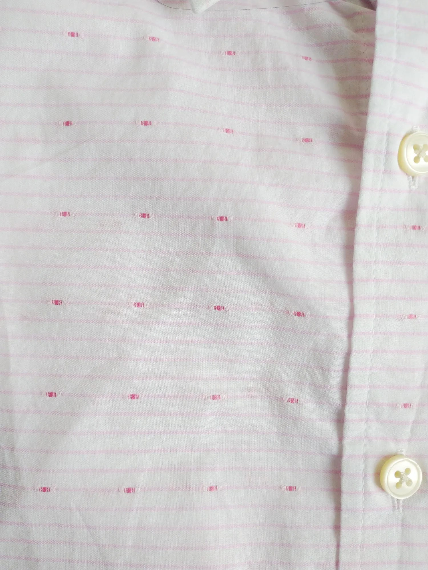 GANT Men's Bright Pink Dobby Stripe Fitted Shirt 365655 Size Medium NWT