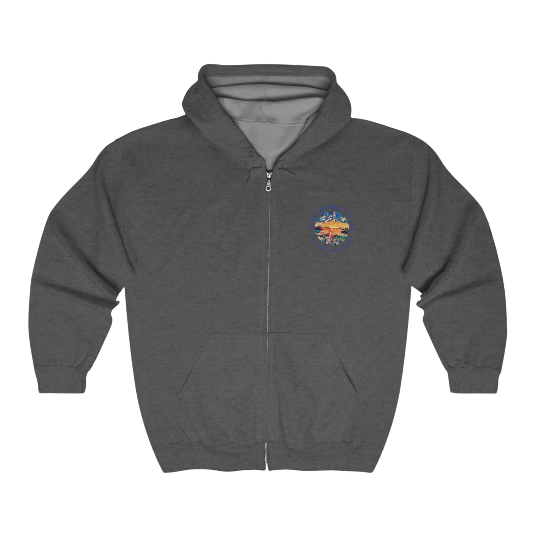Gildan 18600 Unisex Adult Heavy Blend Full Zip Hooded Sweatshirt from the Night Sky Series at Intriguing Vistas