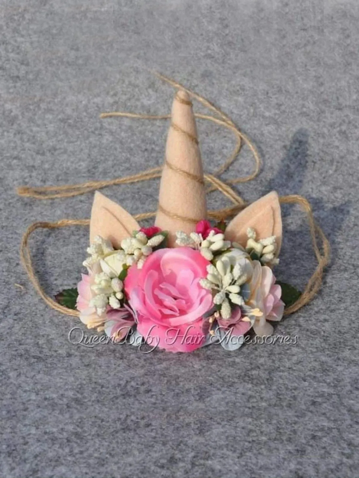 Girls Flower Unicorn Sequin Ears Headband