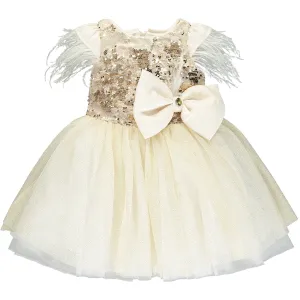 Girls Gold Sequinned Dress