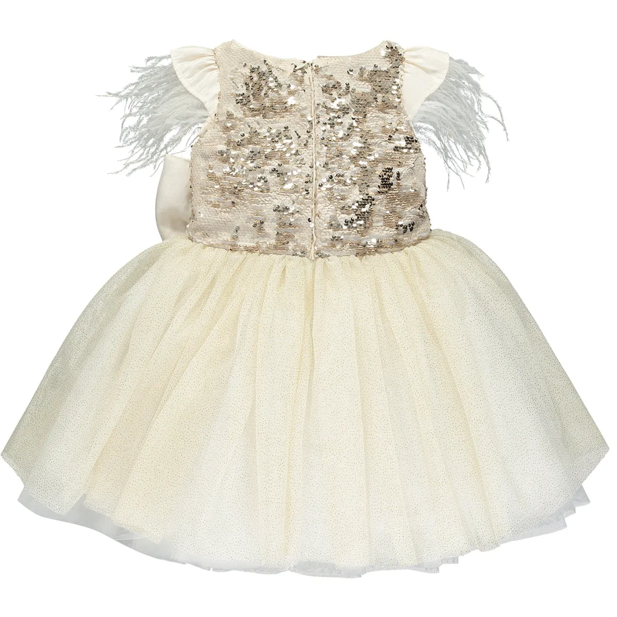 Girls Gold Sequinned Dress