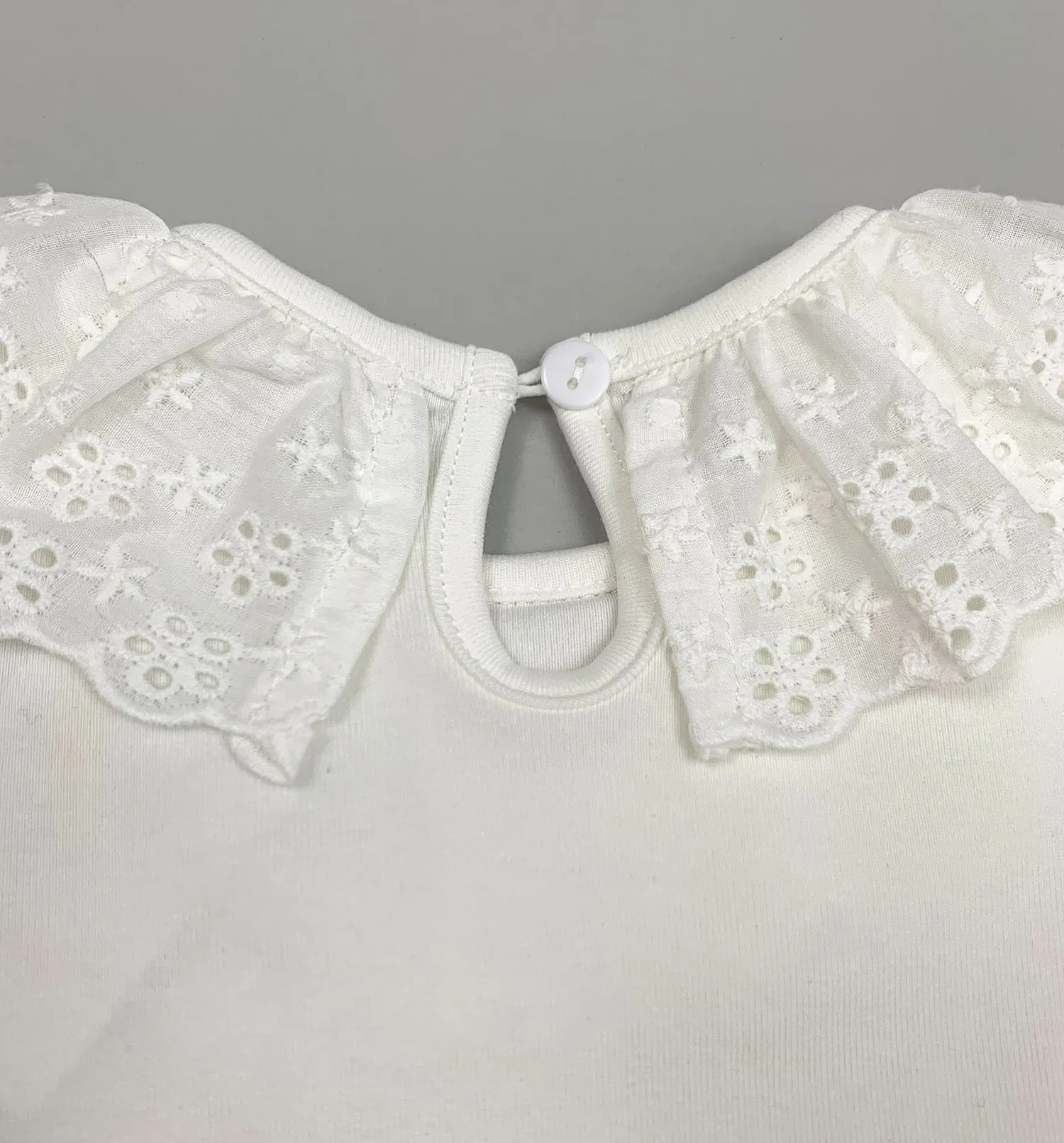 Girls Lace Collar Long Sleeve Blouse