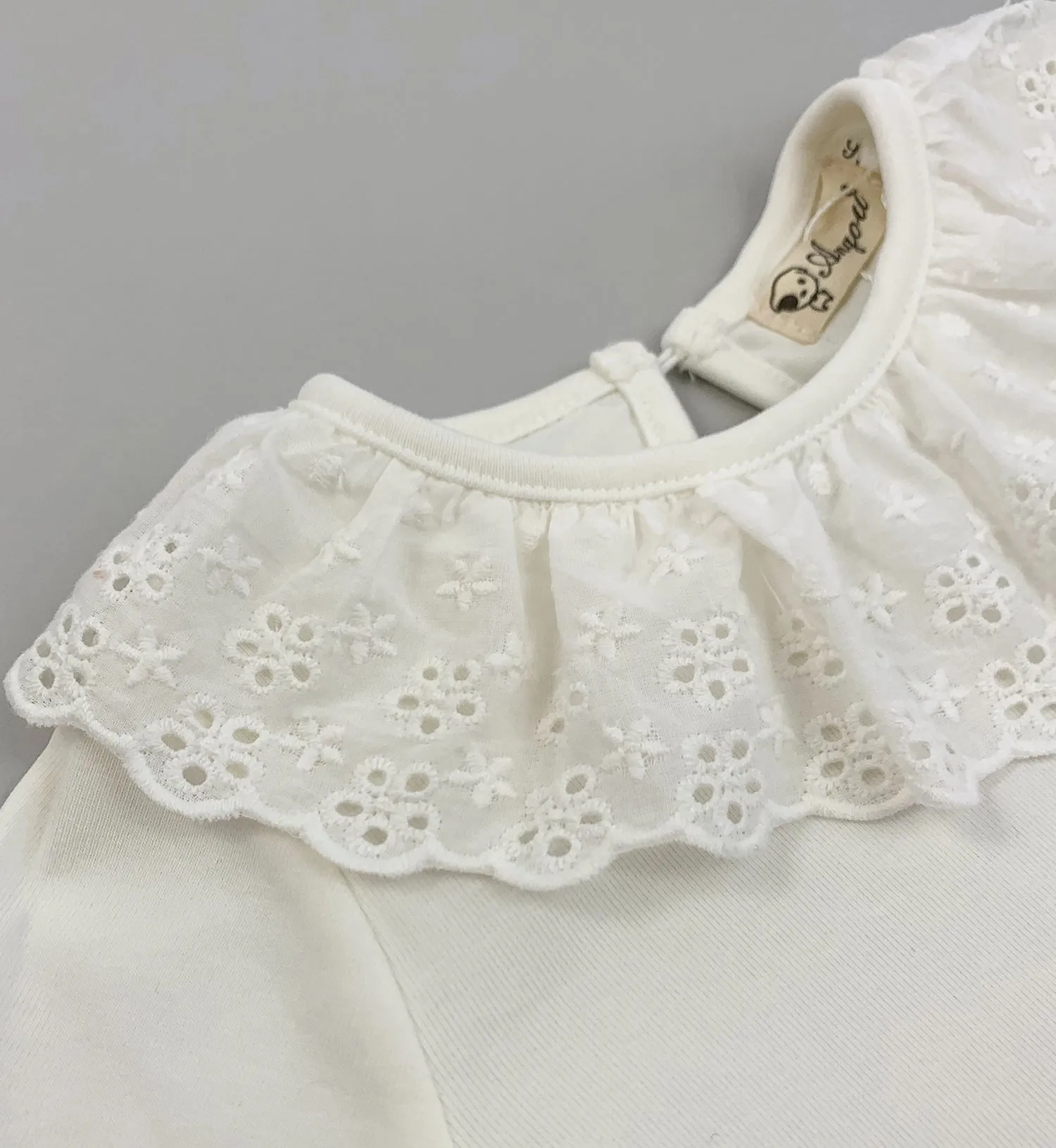 Girls Lace Collar Long Sleeve Blouse