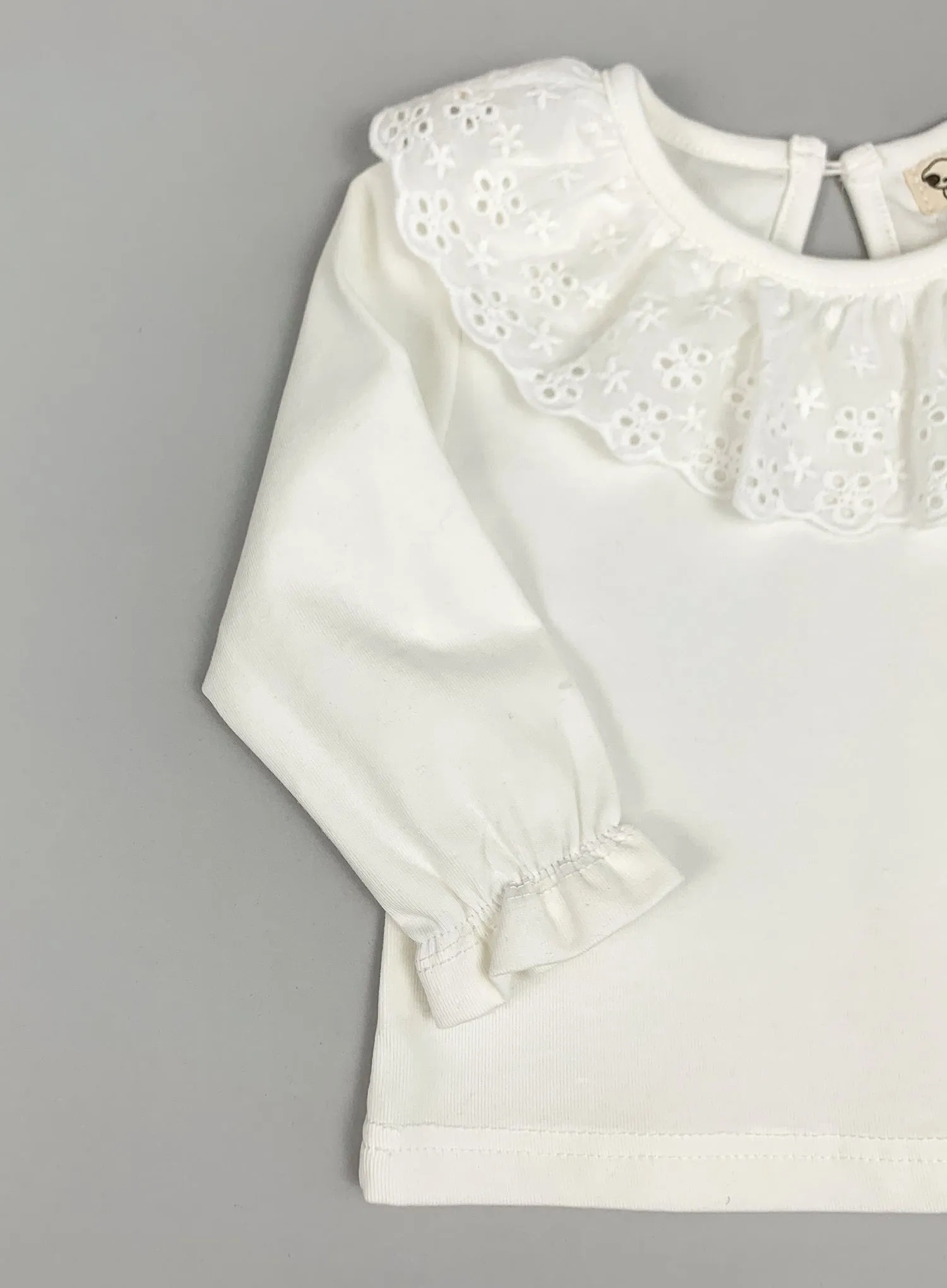 Girls Lace Collar Long Sleeve Blouse