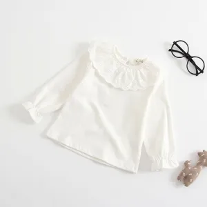 Girls Lace Collar Long Sleeve Blouse