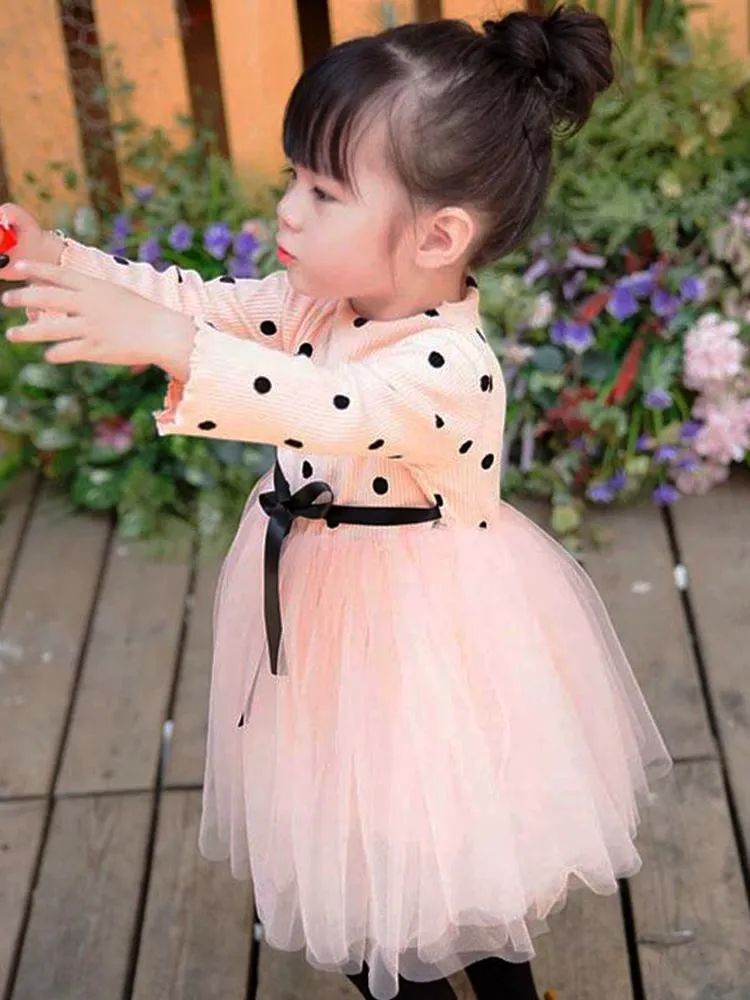 Girls Pink Polka Dot Party Tutu Dress - 6 to 24 Months