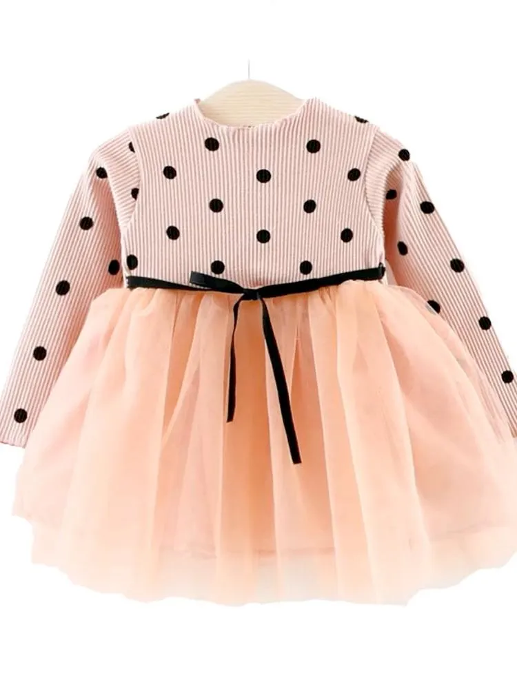 Girls Pink Polka Dot Party Tutu Dress - 6 to 24 Months