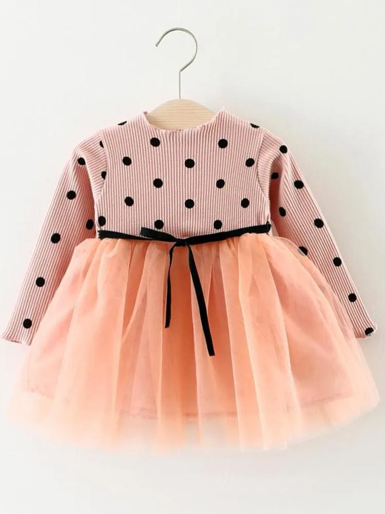Girls Pink Polka Dot Party Tutu Dress - 6 to 24 Months