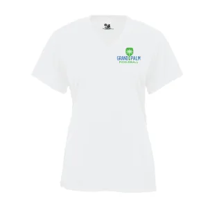 Grand Palm Pickleball Ladies Performance Short Sleeve V-Neck Shirt