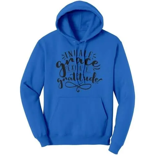 Graphic Hoodie Sweatshirt, Inhale Grace Exhale Gratitude Hooded Shirt