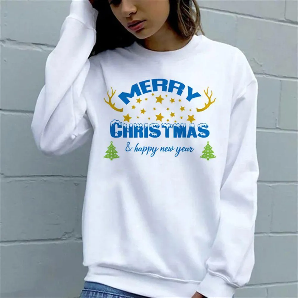 Graphic long Sleeve Shirts Happy New Year
