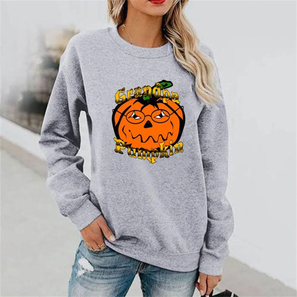 Graphic long Sleeve Shirts Pumpkins With Glasses