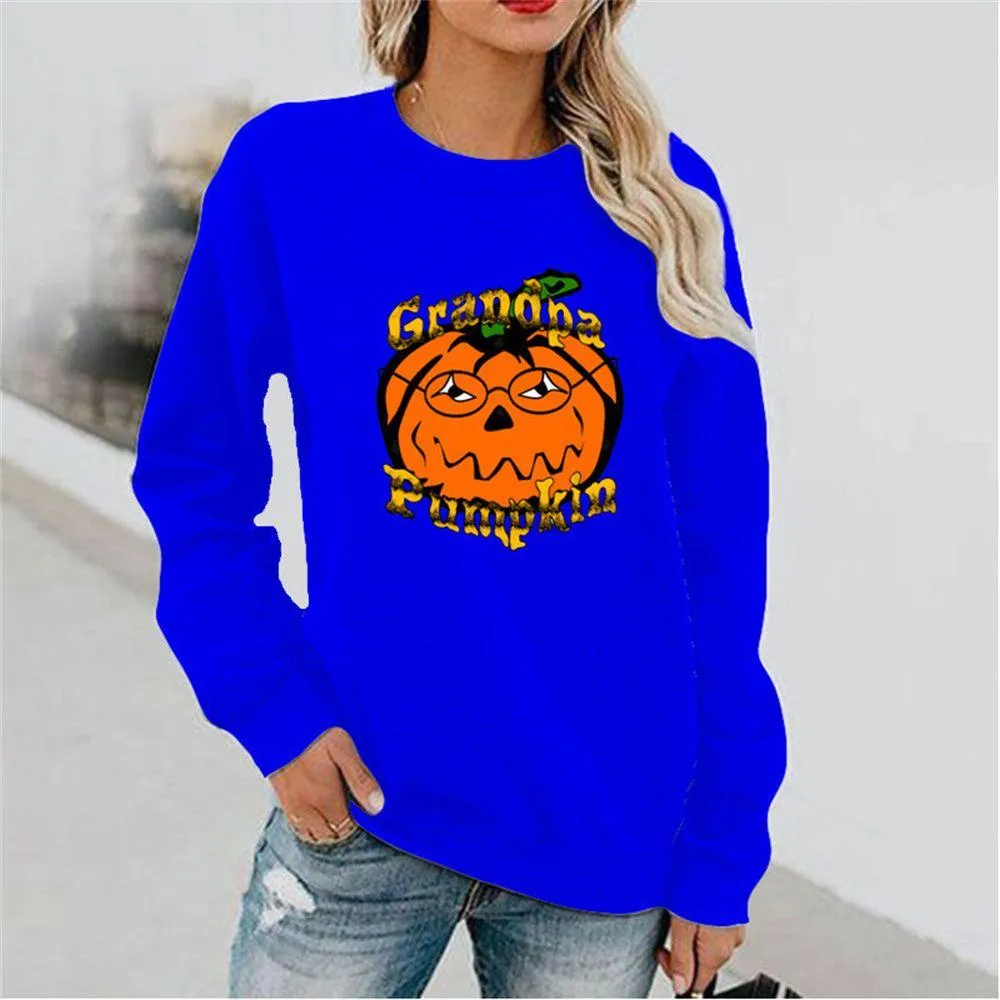 Graphic long Sleeve Shirts Pumpkins With Glasses