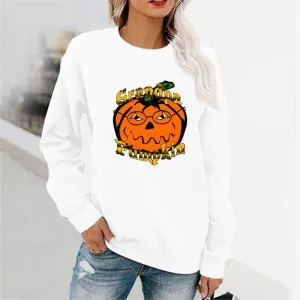 Graphic long Sleeve Shirts Pumpkins With Glasses