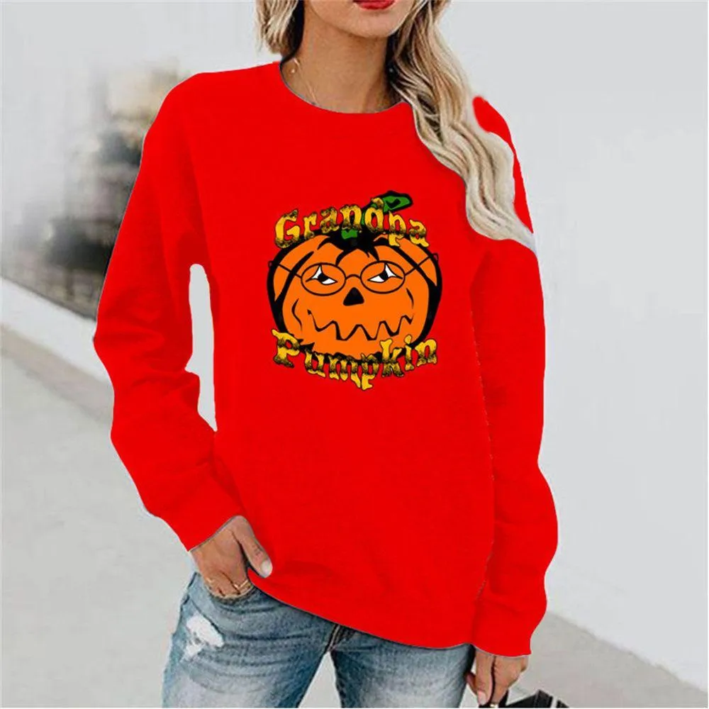 Graphic long Sleeve Shirts Pumpkins With Glasses