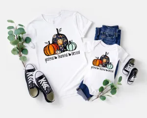 Grateful Thankful Blessed Mommy & Me Matching T-Shirt