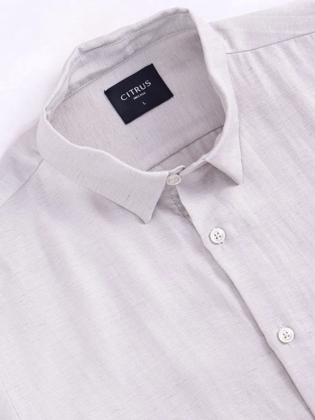 Grey Plain Full Sleeves Shirt