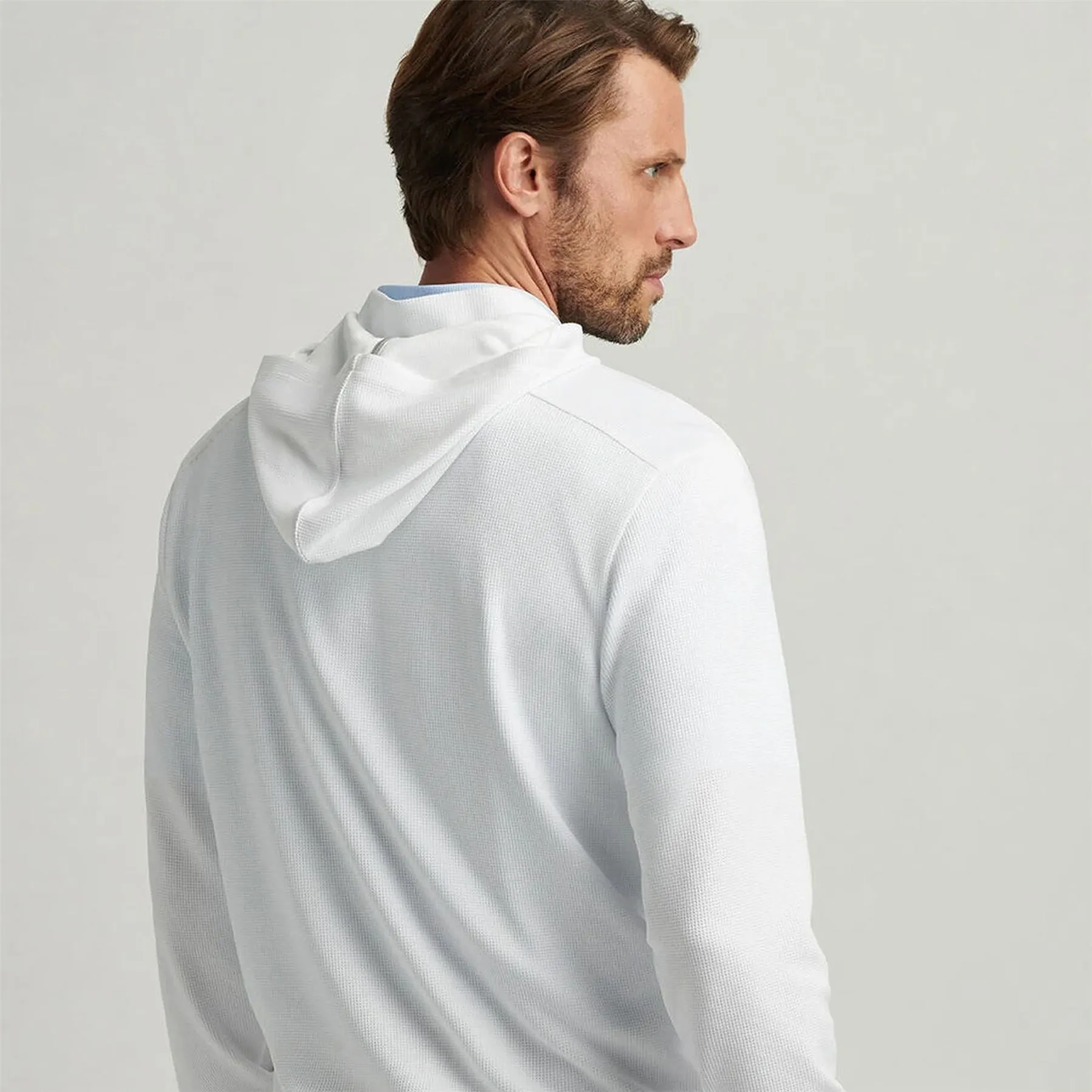 Grid Performance Half Zip Hoodie White