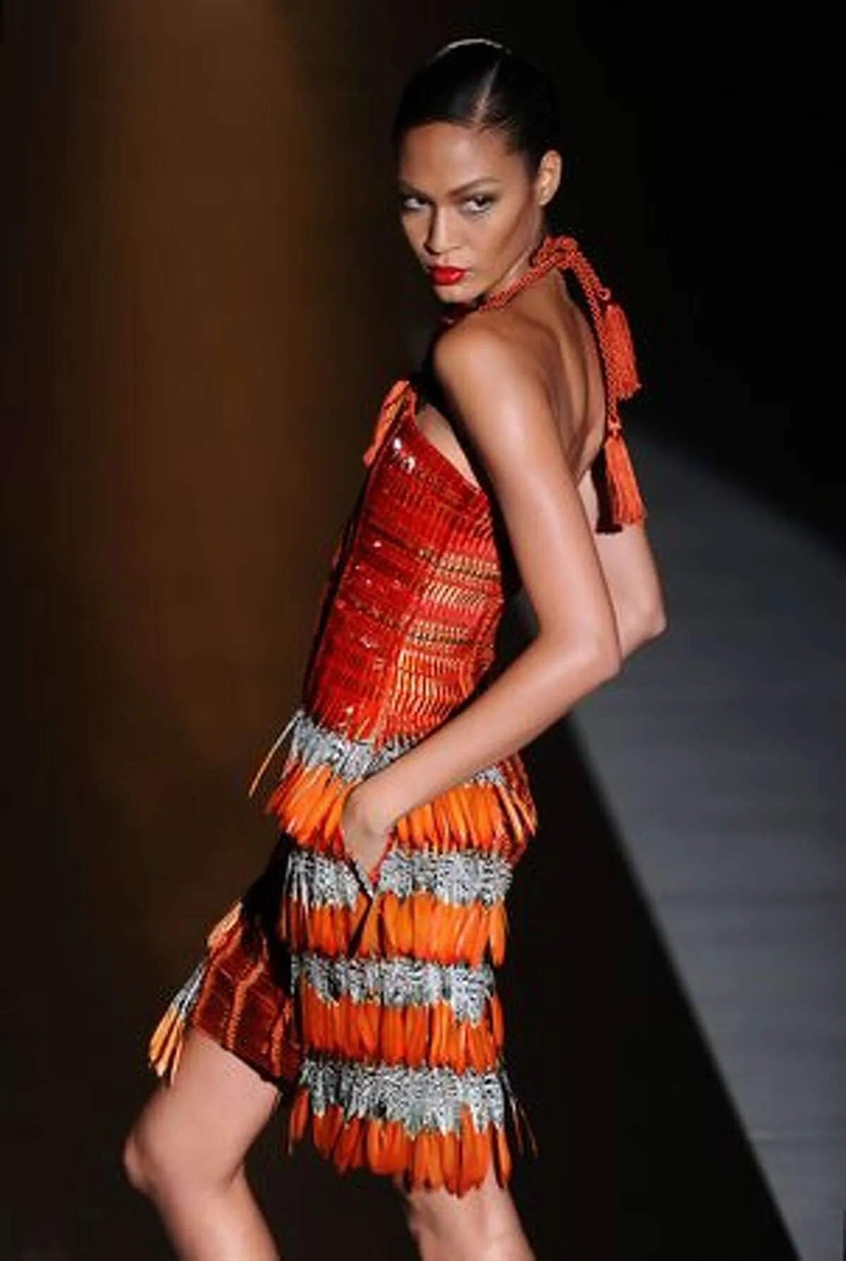 Gucci Spring 2011 Iconic Orange Feather Dress
