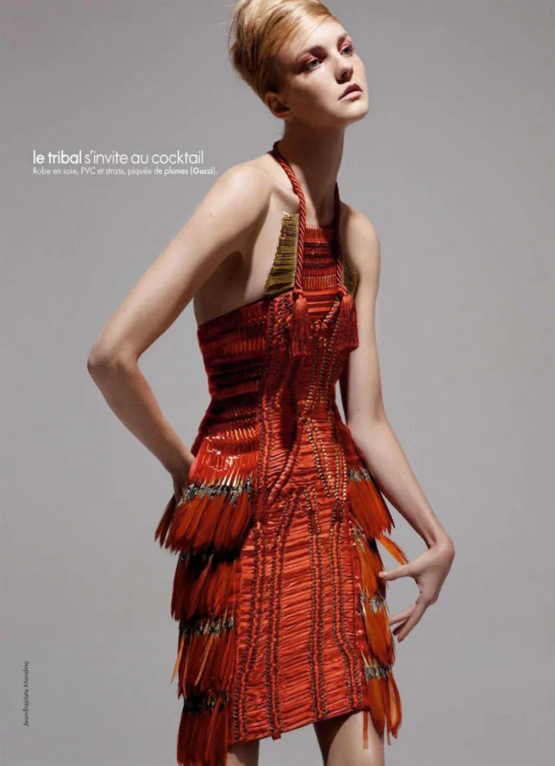 Gucci Spring 2011 Iconic Orange Feather Dress