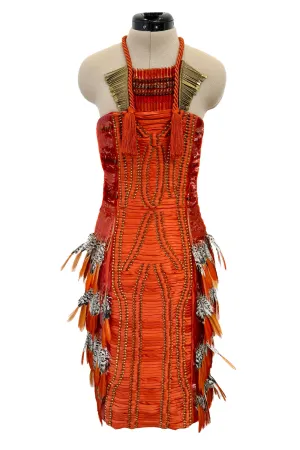 Gucci Spring 2011 Iconic Orange Feather Dress