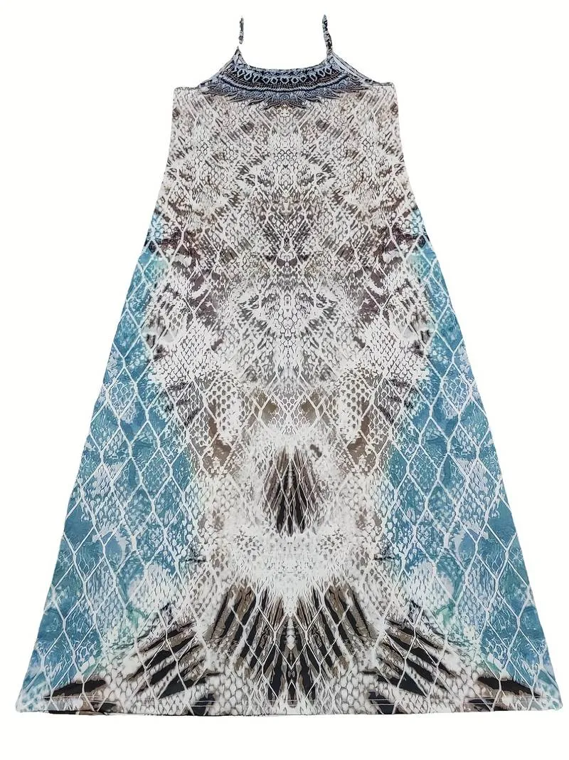 Gudrun® | Sleeveless Dress With A Feather Pattern