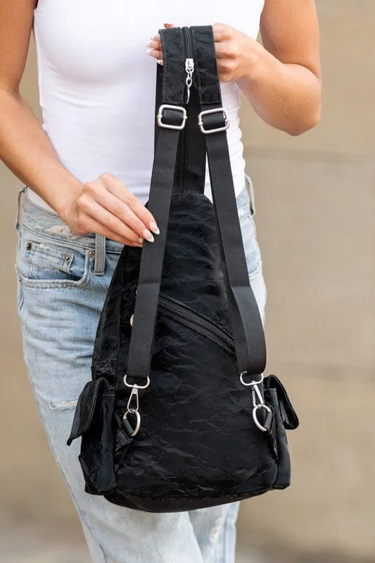 ❤️GYPSY FOX-Vegan Suede Convertible Sling Backpack by Bekah