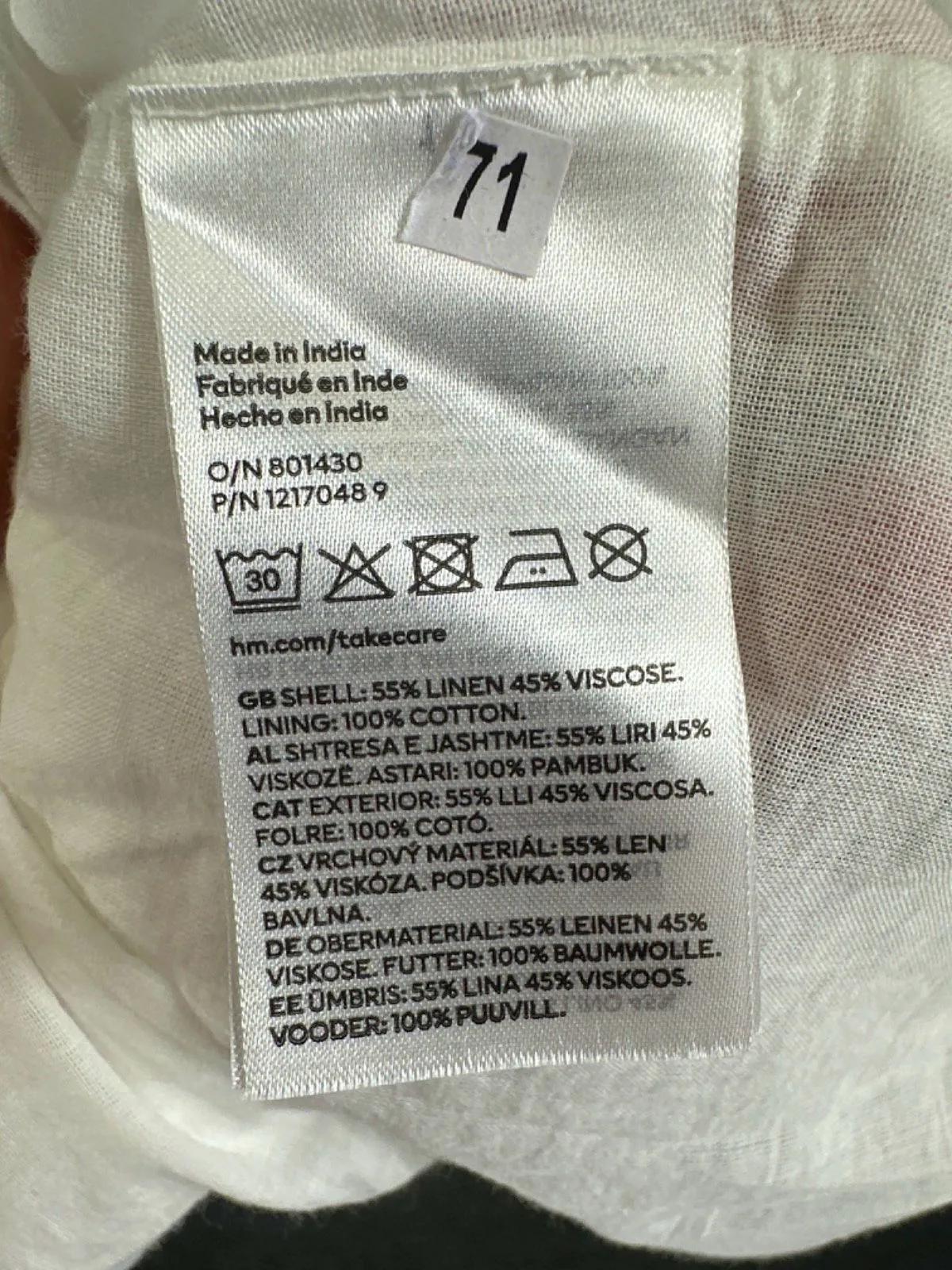 H&M Blue White Wave Pattern Midi Dress UK XS