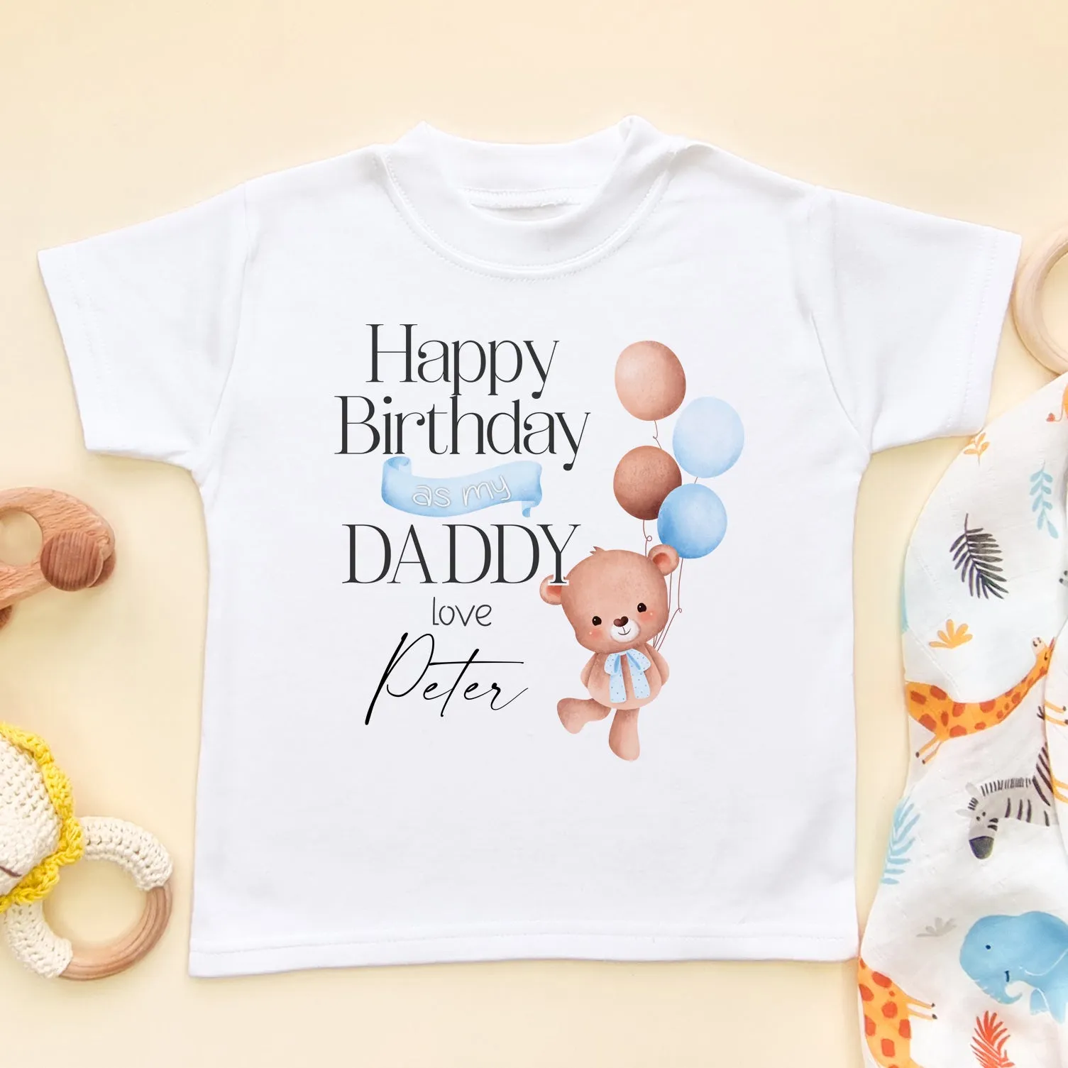 Happy Birthday Daddy (Boy) Personalised Toddler & Kids T Shirt