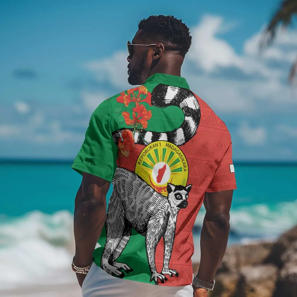 Happy Madagasikara Independence Day Hawaiian Shirt Ring-Tailed Lemur With Seal LT15