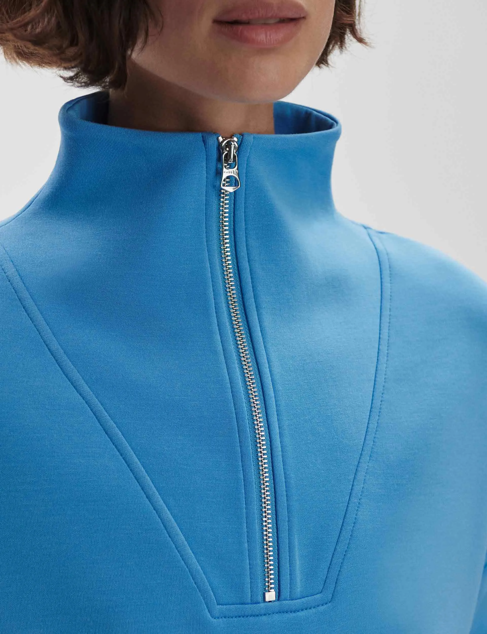 Hawley Half Zip Sweat - Azure Blue