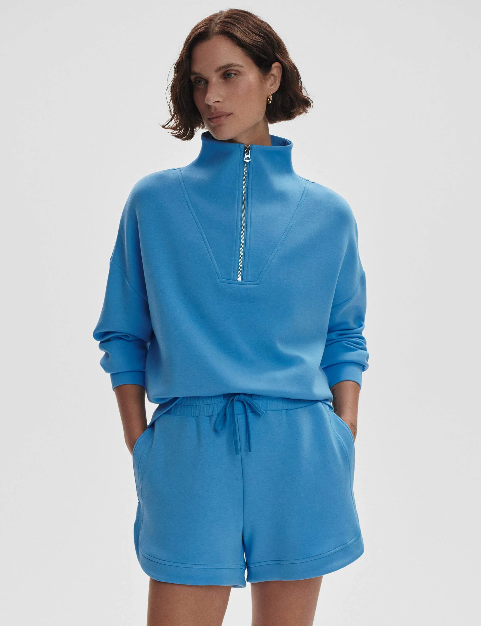 Hawley Half Zip Sweat - Azure Blue