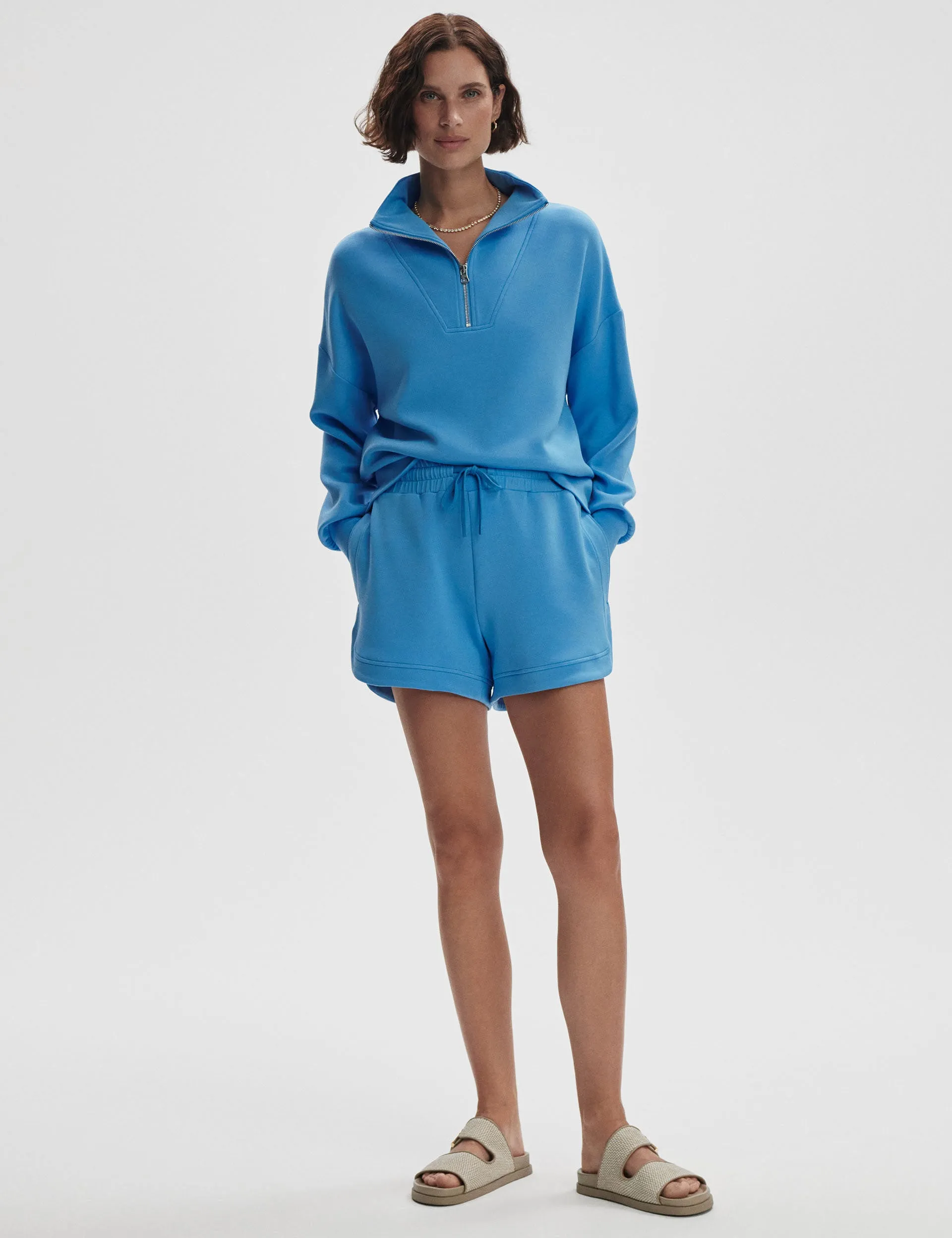 Hawley Half Zip Sweat - Azure Blue