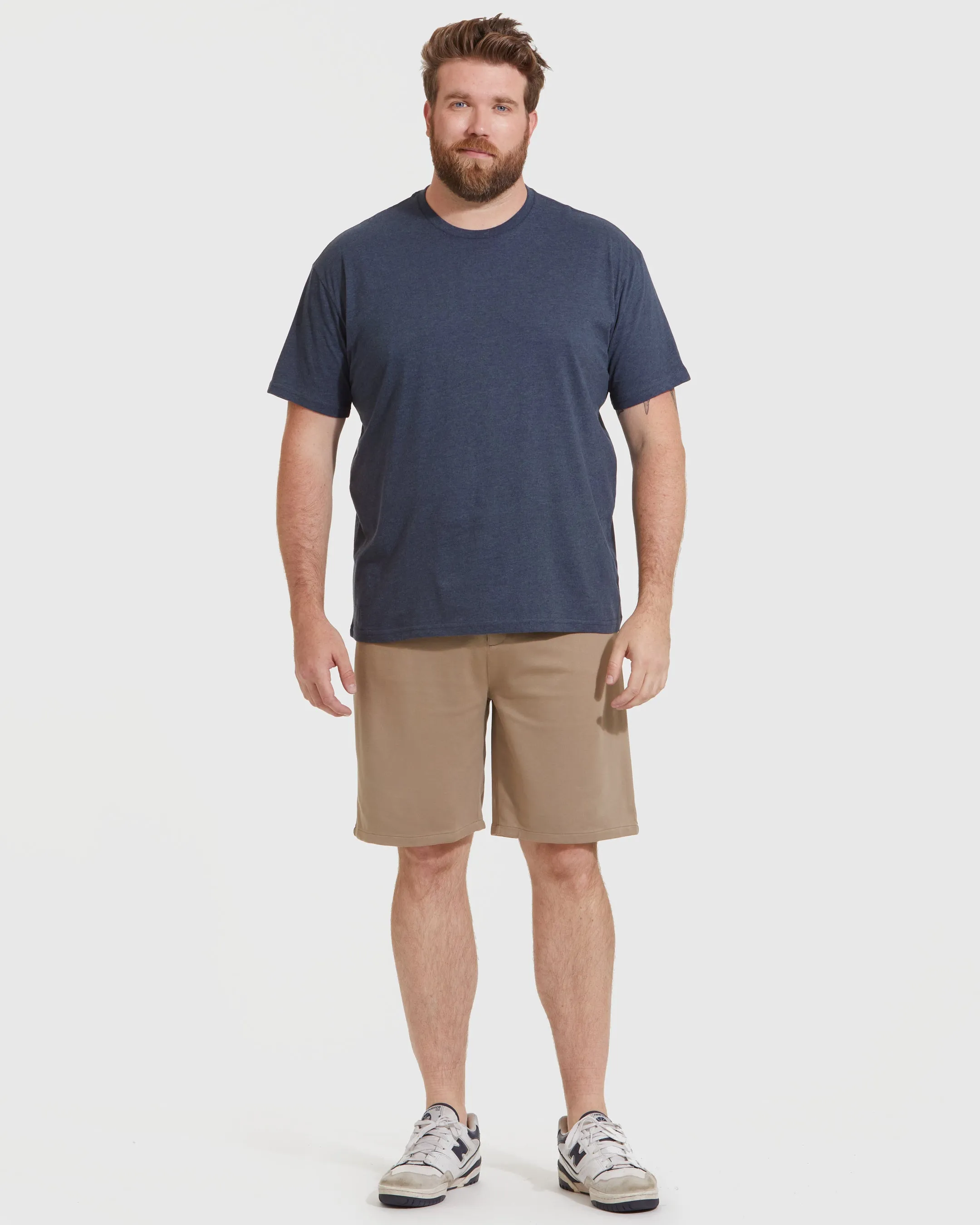 Heather Navy Short Sleeve Crew Neck Tee