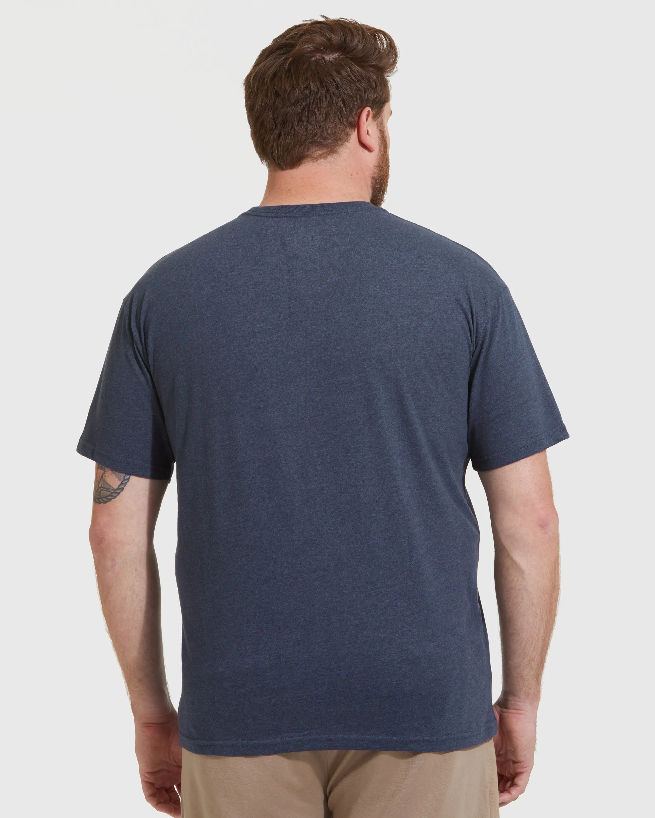 Heather Navy Short Sleeve Crew Neck Tee