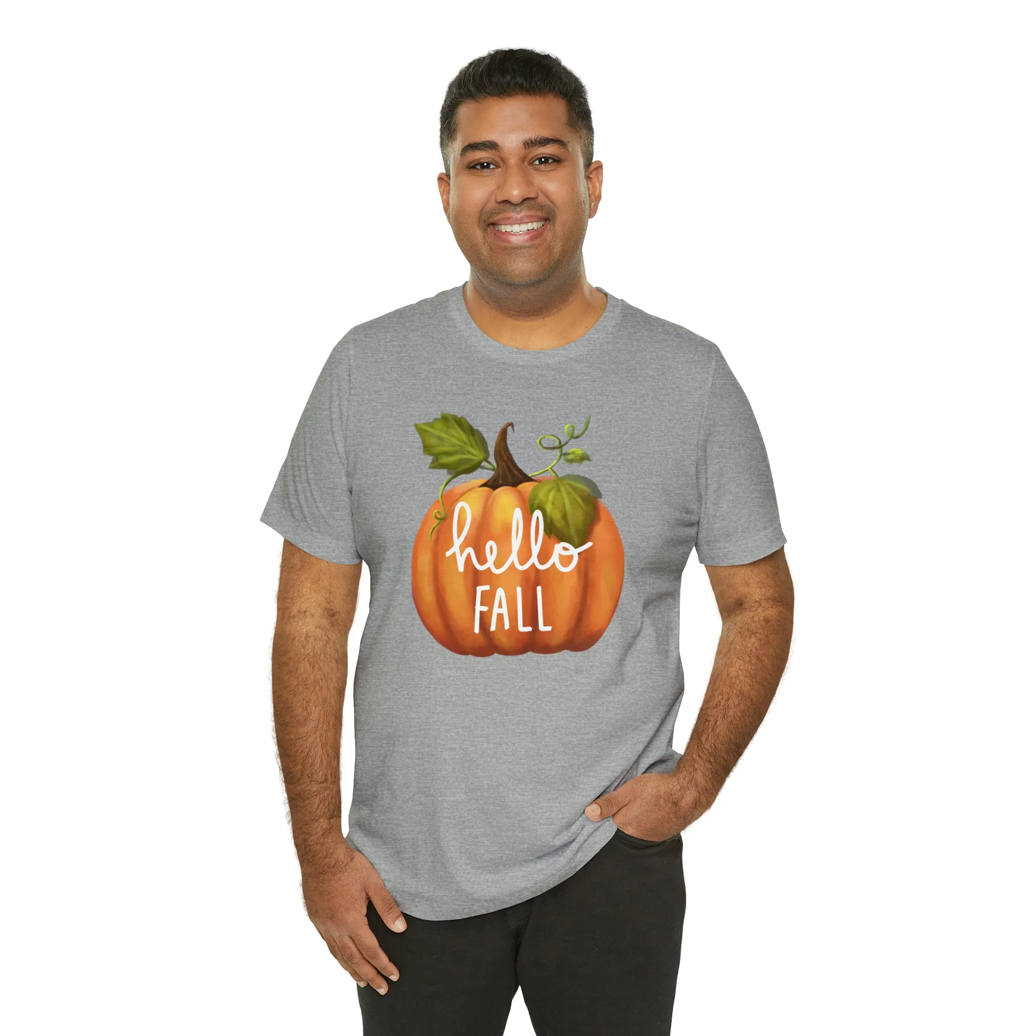 Hello Fall Shirt, Autumn Pumpkin Shirt , Pumpkin Spice Tee, Funny Pumpkin T-Shirt, Womens Fall Season Shirt