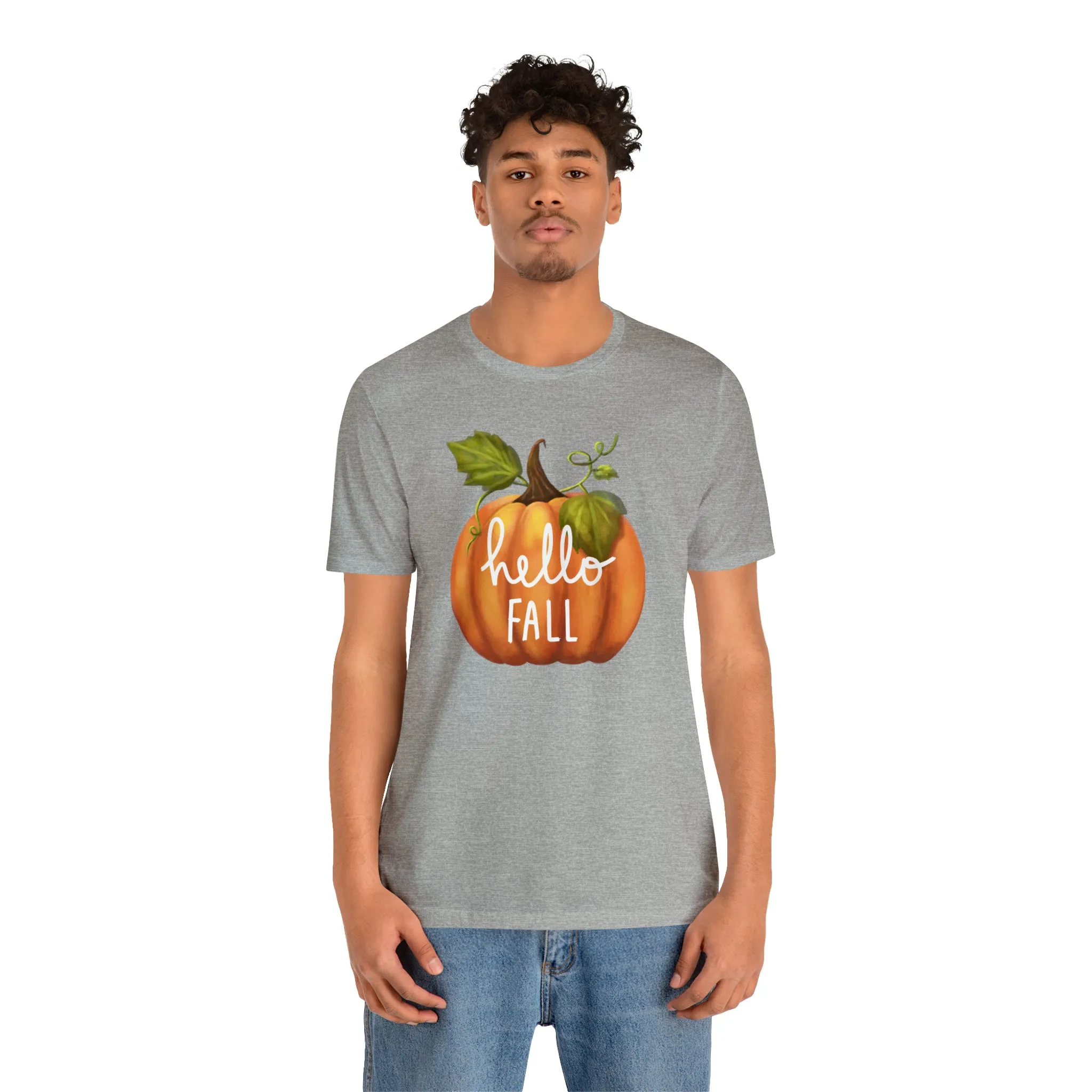Hello Fall Shirt, Autumn Pumpkin Shirt , Pumpkin Spice Tee, Funny Pumpkin T-Shirt, Womens Fall Season Shirt