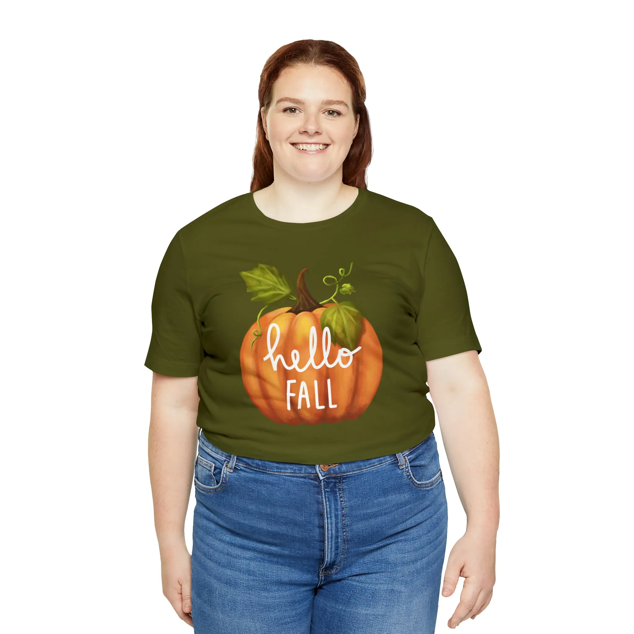 Hello Fall Shirt, Autumn Pumpkin Shirt , Pumpkin Spice Tee, Funny Pumpkin T-Shirt, Womens Fall Season Shirt