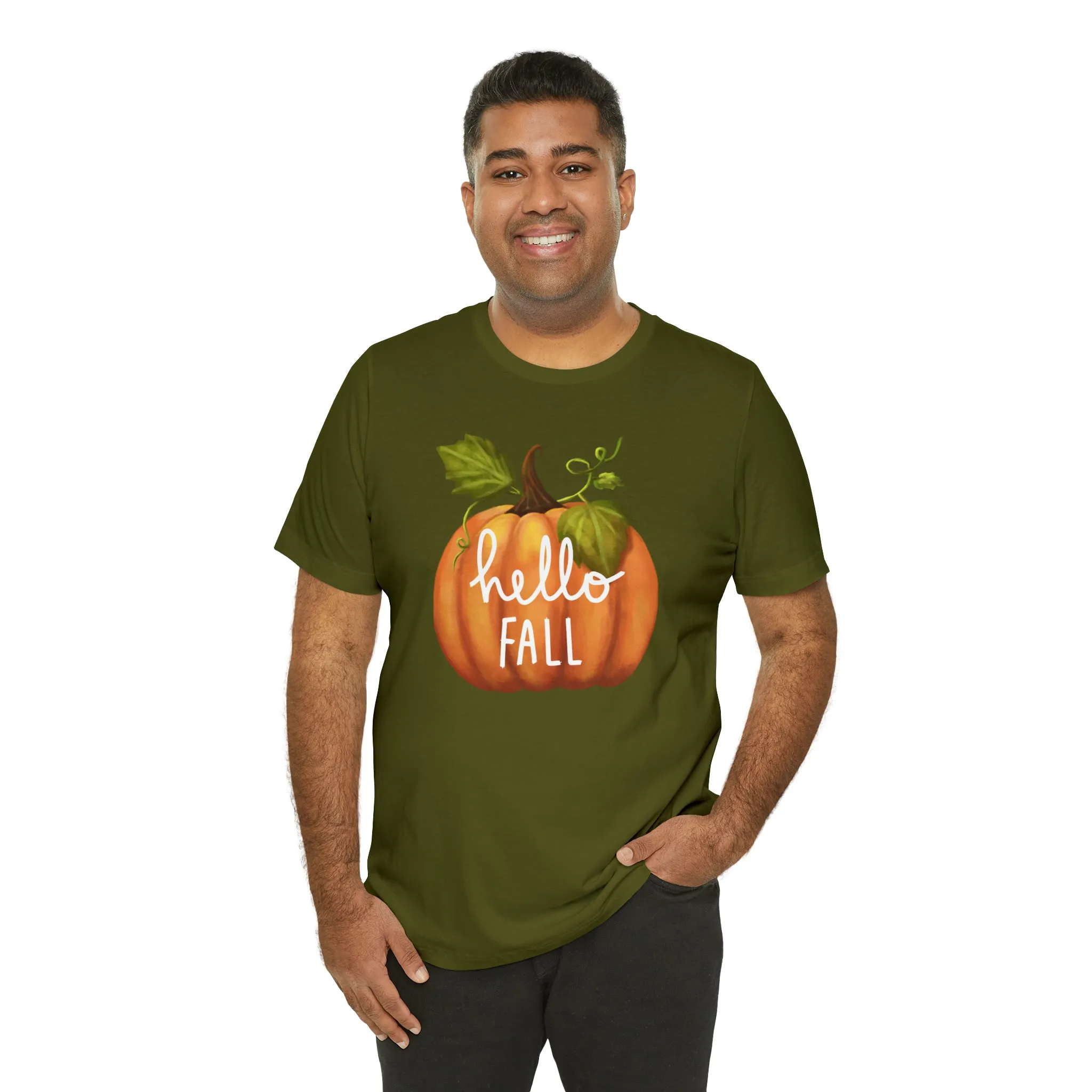Hello Fall Shirt, Autumn Pumpkin Shirt , Pumpkin Spice Tee, Funny Pumpkin T-Shirt, Womens Fall Season Shirt