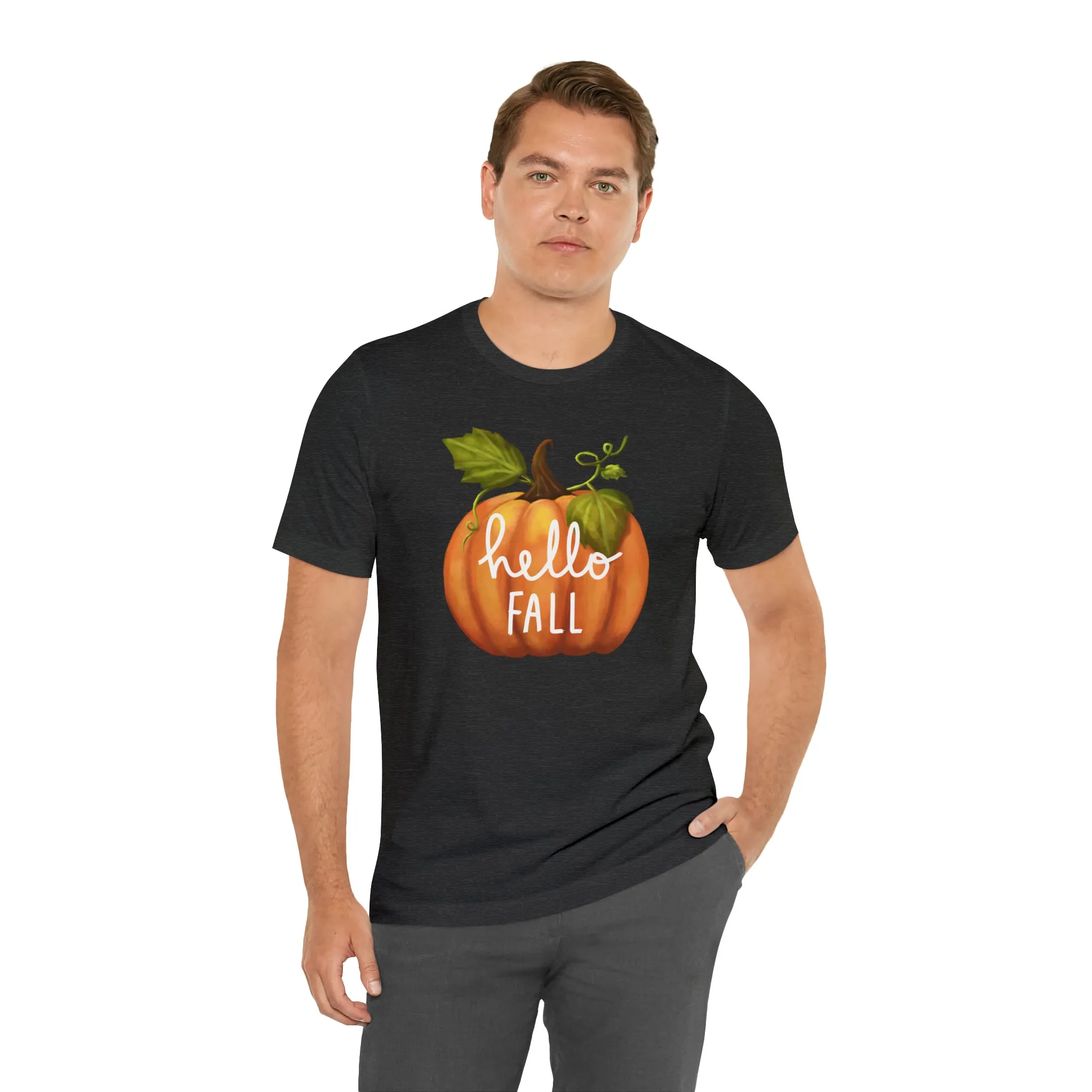 Hello Fall Shirt, Autumn Pumpkin Shirt , Pumpkin Spice Tee, Funny Pumpkin T-Shirt, Womens Fall Season Shirt