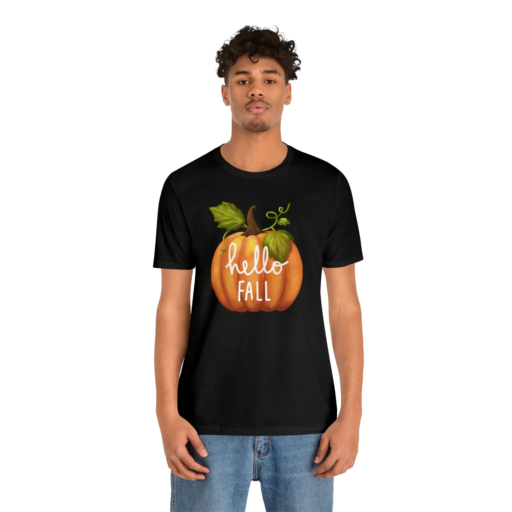Hello Fall Shirt, Autumn Pumpkin Shirt , Pumpkin Spice Tee, Funny Pumpkin T-Shirt, Womens Fall Season Shirt