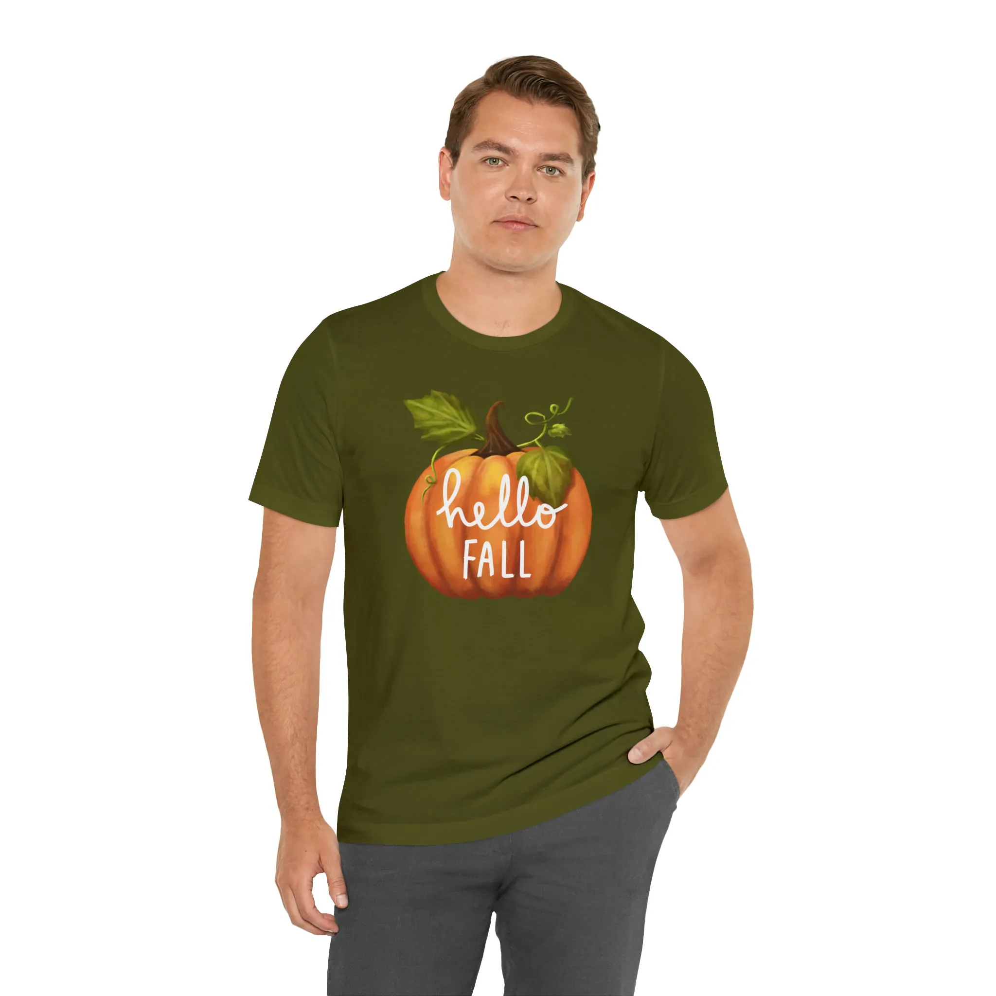 Hello Fall Shirt, Autumn Pumpkin Shirt , Pumpkin Spice Tee, Funny Pumpkin T-Shirt, Womens Fall Season Shirt
