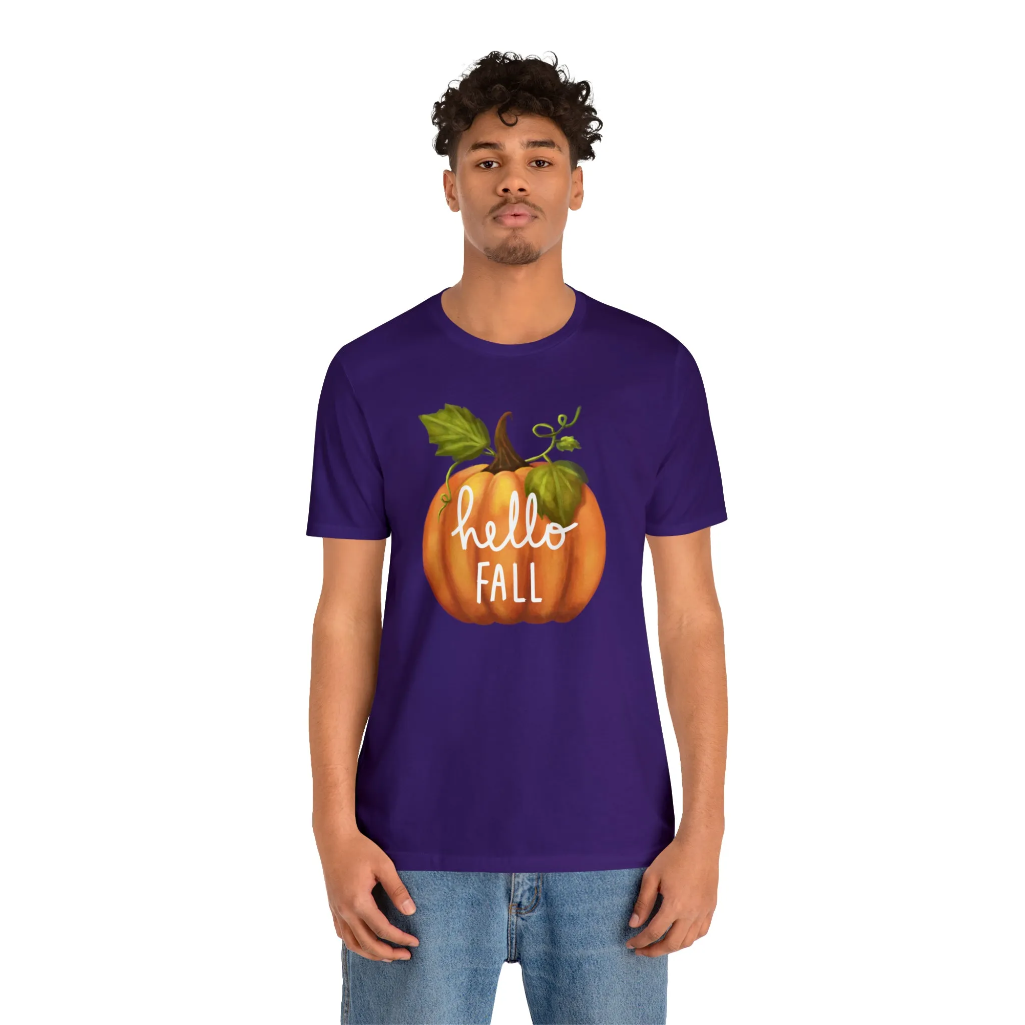 Hello Fall Shirt, Autumn Pumpkin Shirt , Pumpkin Spice Tee, Funny Pumpkin T-Shirt, Womens Fall Season Shirt